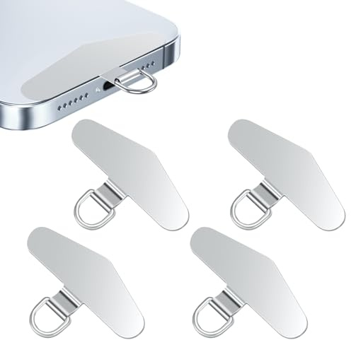 flintronic Mobiltelefonkedja universella kuddar, 2 stycken mobiltelefonkedja kuddar med metallring, telefonhållarbands-lapp, rostfritt stål, multifunktionella mobiltelefonsnoddar, mobiltelefonrem
