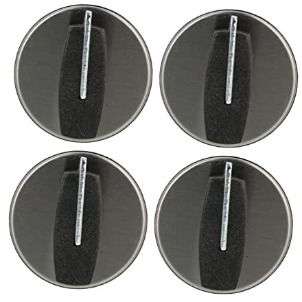 SHINEOFI 4 Perillas de Encendido y Apagado para Estufa de Gas de Plástico Negro, Diámetro 8mm, Control de Temperatura y Mayor Durabilidad, Paquete de 4 Unidades