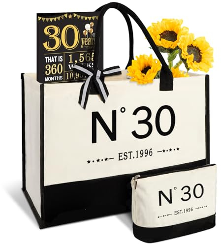 Geburtstagsgeschenke für Frauen, Leinwand Tasche mit Make-up Tasche, Poster | Große Kapazität, leicht zu reinigen und wiederverwendbar, wasserdichte Beschichtung, Geburtstagsgeschenke für Frauen