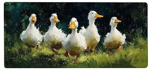 Gaming Alfombrilla Ratón 1200x600x3mm MousePad XXL Pato, Alfombrilla Gaming Animal, Impermeable Antideslizante MousePad, Mejora la Precisión y la Velocidad, Gamer Tapete Rato PC Accesorios I-5H71