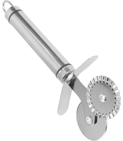 CONGARTENO Tagliapizza Acciaio Inox 4 Pezzi Doppia Rotella Affilata, Impugnatura Antiscivolo Ergonomica e Gancio Salvaspazio, Accessori Cucina per Pizza e Pasta, Lavabile in Lavastoviglie