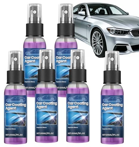 3 in 1 - Spray di rivestimento ceramico per auto, cera e vernice, per SUV, moto, sigillante idrofobo, lucido e protezione a lunga durata (6 pezzi)