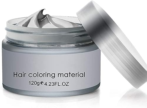 YiKiMira Temporary White Hair Wax Instant Hairstyle Dye Styling Cream Mud Hair Pomades for Party, Cosplay, Nightclub, Masquerade, Halloween white