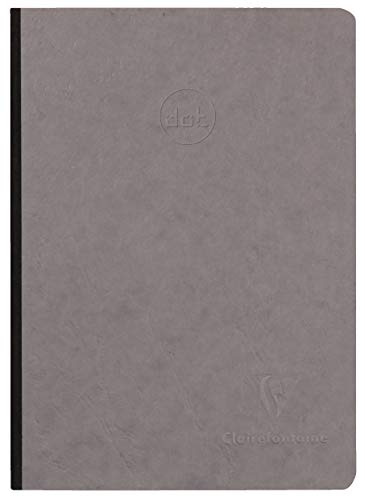 Clairefontaine 795435C Heft AgeBag (DIN A5, 96 Blatt, Dot, Leinendesign, 1 Stück) grau