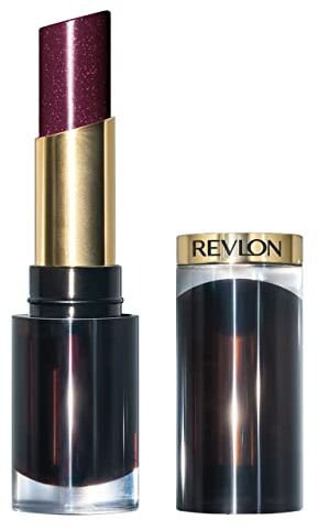 REVLON Super Lustrous Glass Shine Lippenstift mit cremiger Textur, feuchtigkeitsspendende Formel mit Hyaluronsäure, Aloe und Rosenquarz, verleiht Glanz und Farbe - Ton 012 Black Cherry 3,7 g
