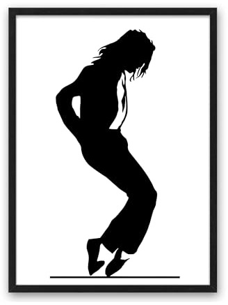 Din A4 Kunstdruck ungerahmt - Michael Jackson - Silhouette Moonwalk Billie Jean Grafik modern Künstler Star Ikone Druck Poster Bild