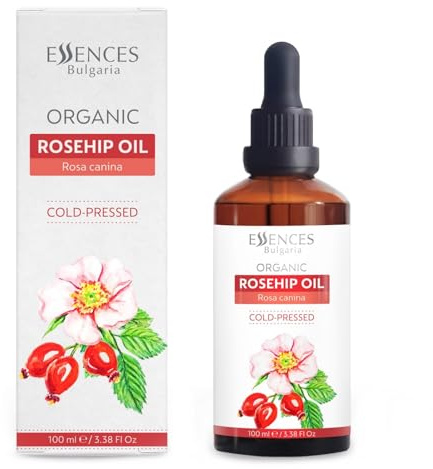 Essences Bulgaria Ekologisk Nyponolja 100ml | 100% Naturlig Kallpressad Olja | Terapeutisk Kvalitet | Massage Basolja | Naturlig Fuktkräm | Perfekt Bärarolja