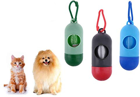 Dispenser porta sacchetti igienici per cane gatto animali domestici 15 sacchetti
