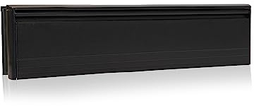 Xfort MailPlate Pro 12 Letterplate Matt Black, Premium Draught Proof Postal Letterbox, Telescopic Sleeved Letter Box For Wooden, Composite And uPVC Midrail Doors With 40-80mm Door Thickness.