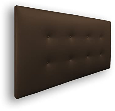 Silcar Home - Cabecero de Cama Carlo 135 Chocolate - Estructura de Madera, Tapizado en Polipiel, Diseño Moderno con Dos hileras Botones, Fácil Instalación - Polipiel Chocolate, 135 cm