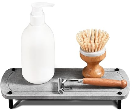 Momo Lifestyle Drytomini Badezimmer-Waschbecken-Abtropfgestell, schnell trocknend, für Stein, Waschbecken, Zubehör, Organizer, Kieselgur