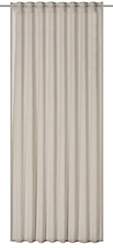Elbersdrucke Gardine mit verdeckten Schlaufen Air 09 beige-Creme halbtransparent 255 x 140 cm Vorhang für das Wohnzimmer Schlafzimmer Küche Flur Kinderzimmer