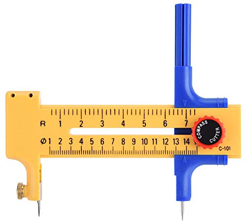 Auto Herramienta de Cuchillo de Corte de Imagen de Dibujo Redondo Cortador Círculo Brújula ajustable Walfront Compas Cortador+Compás Cortador