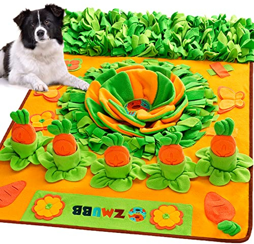 ZMUBB Snuffle Mat for Large Dogs, 40'' x 27.5'' Sniff Mat for Dogs, Portable Slow Feeding Mat for Foraging Skills and Stress Relief, Interactive Indoor/Outdoor Dog Puzzle Toys for Nosework Training