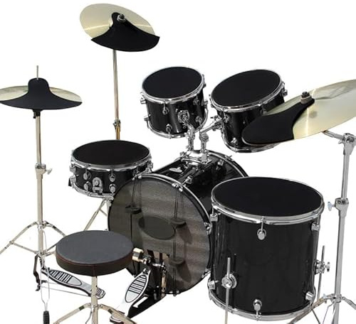 Gummi-Trommel-Mute Pads Schwammrollen 1 Set/14 Stück Dämpfer Pads Schalldämpfer Pads mit Becken + Hüte Pads Set, passend für 22 Bassdrum, 16 Snare Drum, 101214 Tom Drum Drum Schalldämpfer
