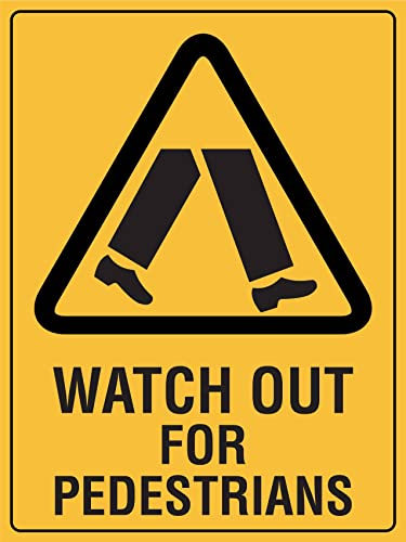 Warnschild Achtung Passen Sie Auf Fußgänger Auf Retro Infoschild Personalisierte Türschild 20X30Cm, Verbotsschild
