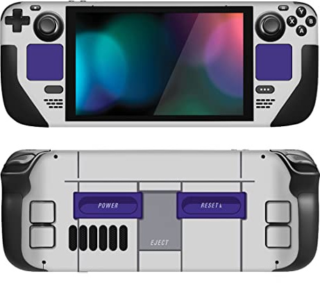 PlayVital Full Set Schutz Skin Decal für Steam Deck, Schutzfolie Sticker | Für Steam Deck LCD & OLED Handheld Gaming PC, Vinyl-Decal-Folie, Faceplate-Klebefolie, individuelle Sticker, Klassiker SNES