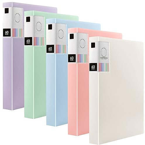 ZOENHOU 5 Stück A4 Sichtbücher mit Kunststoffhüllen und Klarsichtfolie für Präsentationsmappen und Dokumentenorganisation 5 Farben