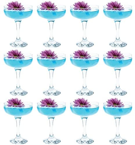 Vikko Martini Glass Set of 12, Bulk Martini Glasses 8.5 Ounce, Coupe Glasses with Stem, Cosmopolitan Glasses for Martini, Vodka and Cocktails