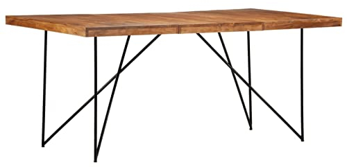 BaraSh Esstisch 180 x 90 x 76 cm Massivholz Akazie KüChensofa Gartentisch Ausziehbar