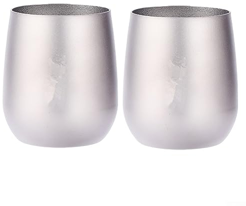 QOXEZY 2 stücke Doppelwand Camping Becher 120ml Isolierte Wasser Tasse Tee Tasse Kochgeschirr Camping Wasser Becher für Camping Wandern