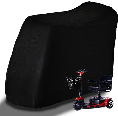 Sqodok Mobility Scooter Storage Cover, 420D Scooter Cover with Windproof Buckles Waterproof Scooter Weather Cover Protect from Dust Dirt Snow Rain Sun Rays, 48 x 22 x 38