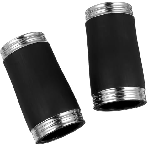 B-klarinettenzubehör 58mm 2 Stück Zwei Stück Rohr Schwarz | Metallausführung, für Anfänger und Schüler, Cc12 Modellnummer, Glatte Kanten ohne Grat