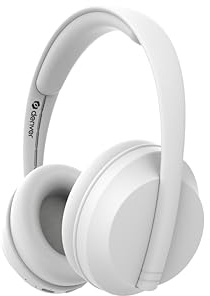 Denver BTH-235W White Casque Bluetooth sans Fil – Bluetooth 5.3, 22 Heures d'autonomie, Microphone intégré, Fonction Mains Libres, Design Confortable, Blanc