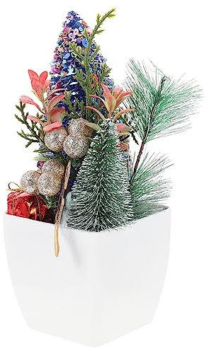 PRETYZOOM Decoración Navideña Artificial de Planta Maceta Adorno para Festivales Planta Artificial Realista para Mesa Bonsái Simulado para Hogar