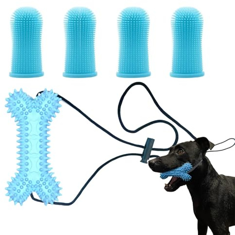 Finger für Hundezahnbürste, Zahnbürsten für Hunde - Kit zum Bürsten der Zähne des Welpen, Zahntücher für Hunde mit Kauspielzeug, Zahnbürste für ca