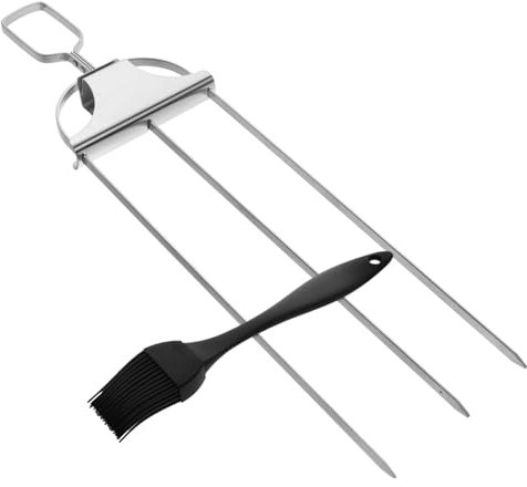 BESPORTBLE 1 Satz Grillgabel-Set Grillspieße-Set BBQ Spieße Picknick Grillspieße Stabile Mehrfach Metallspieße für Kabob Kabob-Spieße zum Grillen Rostfreier Stahl
