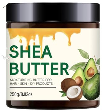 Body Butter Sheabutter, beruhigt und macht trockene Haut weich, tiefe Körperfeuchtigkeitscreme zur Beruhigung und Pflege trockener, empfindlicher und Ekzemhaut, langanhaltende Hydratation für Körper,