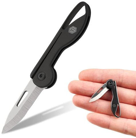 KeyUnity Mini Taglierino EDC in Titanio – Utensile da Taglio Compatto per Uso Quotidiano KK05BK