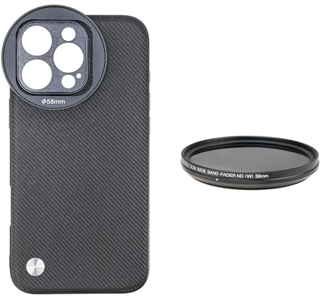 FOTGA für iPhone 16 Pro Hülle - Schwarze Handyhülle Smartphone Tasche für iPhone 16 Pro Case, 2 in 1 Set Rundumschutz Schutzhülle Cover, 1 Handytasche & 1 58mm ND2-ND400 Variabler ND Filter