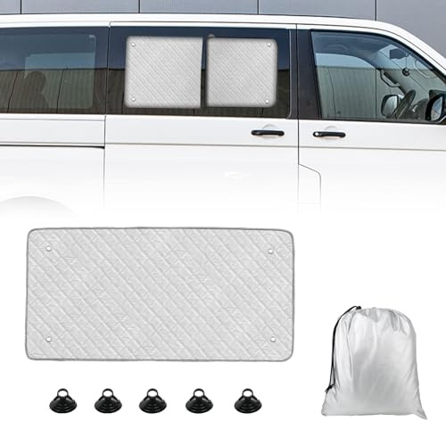 Thermomatte Passend für VW T5 T6 Seitliche Schiebetür, Sonnenschutz Auto Frontscheibe Innen Passend, Auto Sonnenblende Frontscheibenabdeckung, Seitliche Schiebetür Sonnenblende
