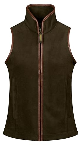 Regents View Womens Outdoor Full-Zip Fleece Gilet, Sleeveless Body Warmer. With Windproof, Breathable, Insulating Features. (UK, Numeric, 20, Regular, Regular, Forest Green)