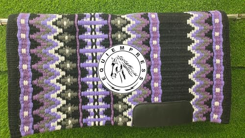 EQUIEMPRESS Sattelunterlage Western Show/Westernsatteldecke aus Neuseelandwolle, Top Wool Pad Sensor Flex (Anpassung möglich) A-913 (34 x 40)