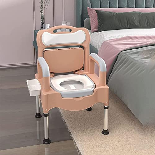 FQCXCKJ Comoda Sedia da Toilette con Sedile e Maniglie, Altezza Regolabile, Sedia da Toilette per Adulti con disabilità, Sedia da Toilette Portatile per Anziani