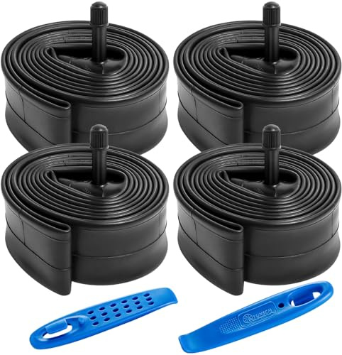YunSCM 4PCS 27.5 Zoll Schlauch 27.5x1.75/2.125 AV32mm Ventil kompatibel 27.5 Zoll Fahrradschlauch/Kinderfahrrad/Elektrofahrrad Schlauch 27.5 x 1.75 27.5x1.90 27.5x1.95 27.5x2.0 27.5x2.10 27.5x2.125