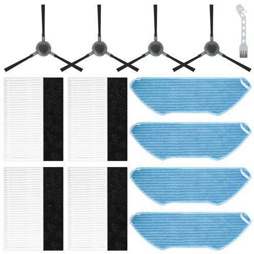 Set di accessori di ricambio per Lefant M1 robot aspirapolvere, 4 filtri, 4 tamponi, 4 spazzole laterali, 1 spazzola per la pulizia
