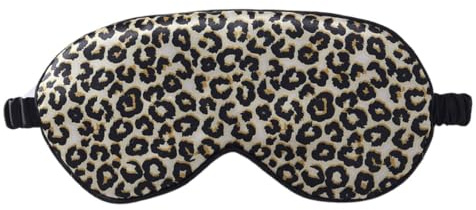 SGERUFZ 1 Masque de Nuit en Soie, Aide au Sommeil Ultime, Masque de Sommeil Confortable et Ultra Doux (Motif Léopard)