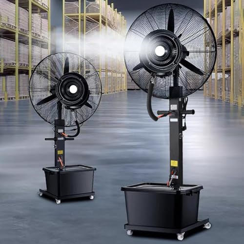 Ventilador Nebulizador Industrial De Pie Oscilación De 90° Ventilador Nebulizador Comercial Para Interiores Y Exteriores 3 Velocidades Para Industrial Comercial(55cm/21.6in)