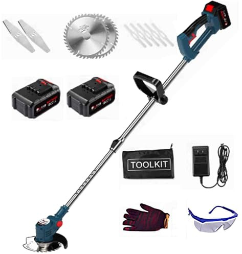 Piccolo tagliabordi Elettrico da Giardino Senza Fili, bordatore per Prato, Batteria al Litio 21v3.0ah, Testa della Macchina Regolabile a 90°, Facile da trasportare, 15 set/16 Set