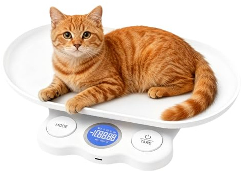 Djurvåg för små djur, 15 kg kattvåg digital, babyvåg digital våg, mini husdjursvåg, LCD digital kattvåg liten djurvåg för kattungar valpar hamstrar fåglar kanin husdjur