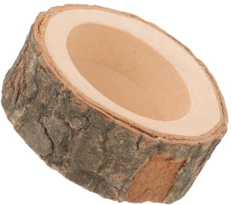 CLISPEED Mangime in Legno Per Criceti e Conigli, Ciotola Di Dimensioni Ridotte Per Roditori, Mangiatoia Naturale Per Cincillà e Roditori, Accessorio Per Gabbie e Forniture Animali Domestici