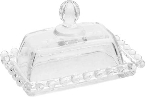 Housoutil Beurrier en Verre Transparent avec Couvercle Mini Porte-Beurre 1 Pièce Récipient à Beurre Réutilisable Cuisine et Réfrigérateur Plat à Gâteau et Bonbonnière Pratique