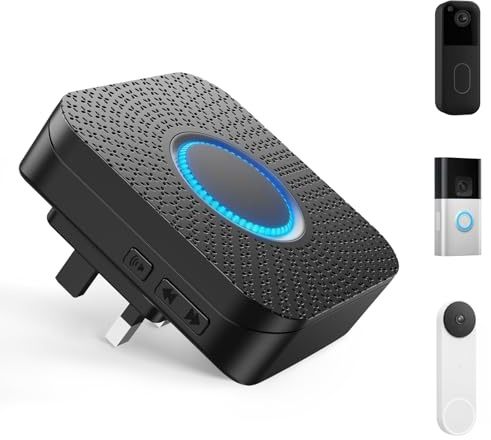 3 in 1 Smart Wireless Doorbell Chime Extender for Store/Home/Office | Compatible with Ring & Blink & Google Nest Video Doorbell, 2.4G WiFi, No Wiring Needed, Works with Alexa
