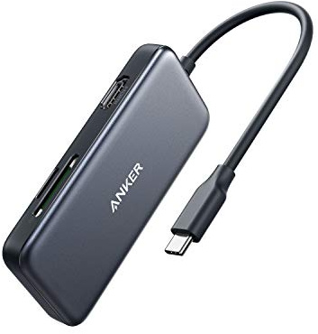 Anker Hub USB C, Adaptador USB C 5 en 1, con USB C 4K a HDMI, Lector de Tarjetas SD y microSD, 2 Puertos USB 3.0, para MacBook Pro 2020/2019/2018, iPad Pro 2020/2019, Pixelbook, XP y Otros