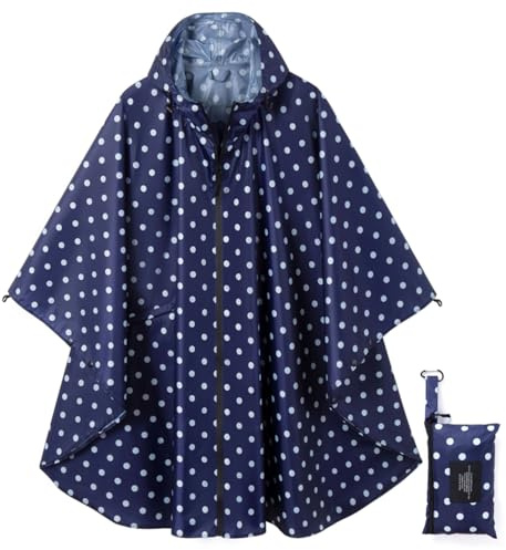 Rain Poncho Jacket Coat Hooded Zipper Style for Women/Men/Adult with Pocket