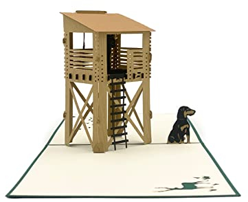 design3dkarten® Pop-up Karte Jagd – originelle Jäger Geschenke, 3D Geburtstagskarte für Jäger oder Glückwunschkarte zum Jagdschein und Jagdprüfung, Gutschein oder Geburtstagsgeschenk für die Jägerin